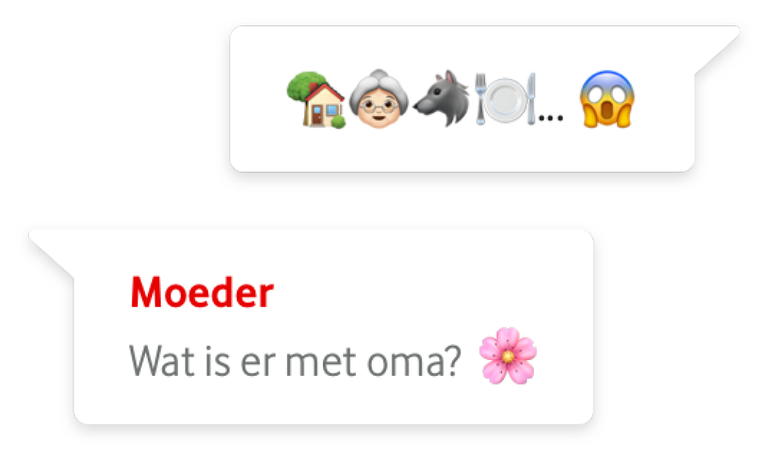 een gesprek waar emoji's worden gebruikt
